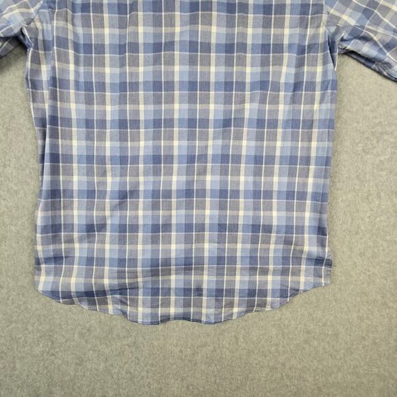 Tommy Hilfiger Shirt Mens Medium 15 1/2 32/33 Blue Plaid Long Sleeve Button Down - Picture 8 of 16